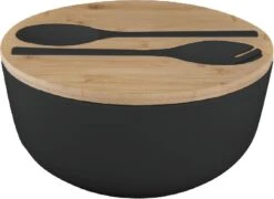 Brunner Greenkick Salatschüssel Mit Besteck, Ø25cm, Schwarz