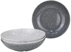 Gimex Classic Line Granite Suppenteller, 4er Set, Grau