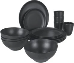 Bo-Camp Orville Geschirr-Set, 16-teilig, Anthrazit