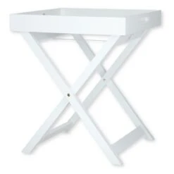 Zeller Beistelltisch Mit Tablett, Weiß