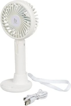 Bo-Camp Portable Fan Handventilator, USB, 1200mAh, Weiß