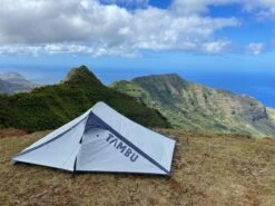 Tambu Kutir Leichtgewichts-Trekkingzelt, 2 Personen, 260x130x100cm, Grau/blau -Campingausrüstung 103158 0 4