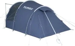 Tambu Suti Familien Tunnelzelt TC, 4 Personen, 450x260x195cm, Grau/blau -Campingausrüstung 103169 0 2