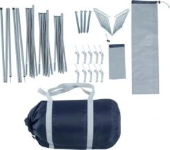 Tambu Suti Familien Tunnelzelt TC, 4 Personen, 450x260x195cm, Grau/blau -Campingausrüstung 103169 0 5