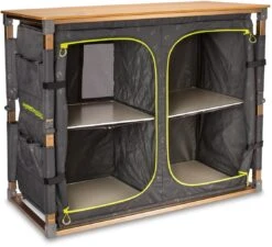 Zempire Eco Twin V2 Campingschrank, Bambusplatte, 100x49x82cm