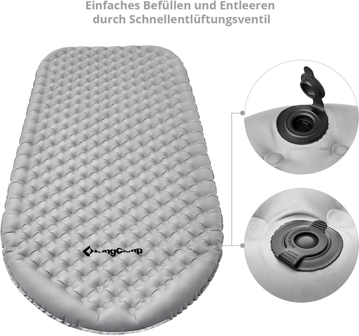 KingCamp Viborg 8.0 Isomatte, 198x75x8cm, Grau 5 KingCamp Viborg 8.0 Isomatte, 198x75x8cm, Grau – Bild 3