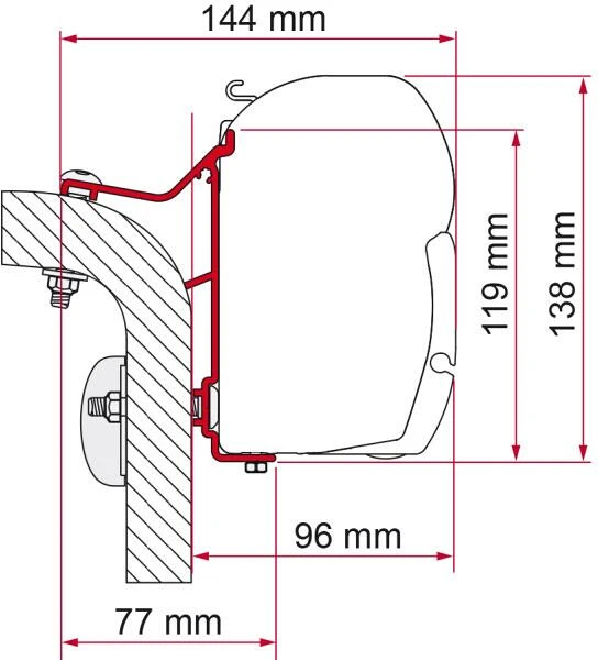 FIamma F45 Adapter Für Hymer Van/B2, 4-teilig 3 FIamma F45 Adapter Für Hymer Van/B2, 4-teilig