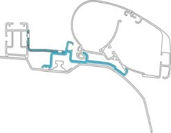 Dometic Perfect Roof 2000/2500 Markisen-Adapter Für Fiat Ducato (H2) Mit Dometic-Dachgepäckträger, 3-teilig