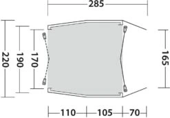 Outwell Dunecrest Heckzelt, 220x285cm, Grün -Campingausrüstung 113865 0 12
