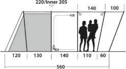 Outwell Montana 6PE Tunnelzelt, 6-Personen, 495x560x220cm, Blau -Campingausrüstung 114604 0 9