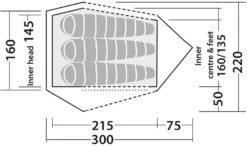 Robens Challenger 3XE Tunnelzelt, 3-Personen, 220x300cm, Grün -Campingausrüstung 115462 0 11