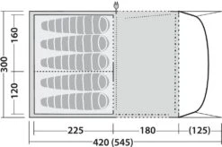 Robens Wolf Moon TC 5XP Tunnelzelt, 5-Personen, 300x545cm, Sandfarben/grün -Campingausrüstung 115472 0 11