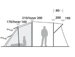Robens Wolf Moon TC 5XP Tunnelzelt, 5-Personen, 300x545cm, Sandfarben/grün -Campingausrüstung 115472 0 12