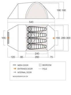 Vango Mokala 450 Kuppelzelt, 4-Personen, 540x300cm, Grau -Campingausrüstung 116883 0 4