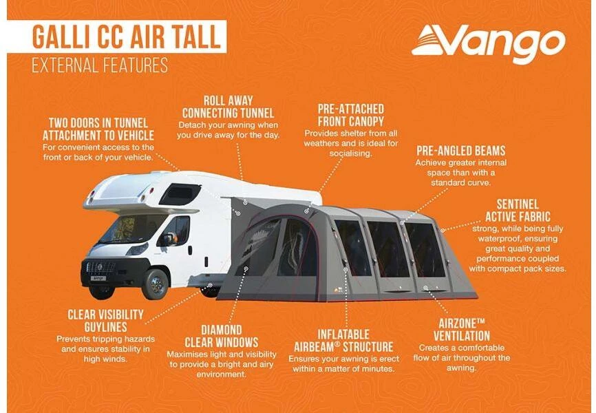 Vango Galli CC Air Tall, Aufblasbares Busvorzelt 5 Vango Galli CC Air Tall, Aufblasbares Busvorzelt – Bild 3