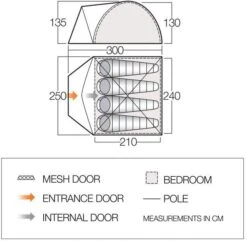 Vango Alpha 400 CLR Kuppelzelt, 4-Personen, Blau -Campingausrüstung 120218 0 4