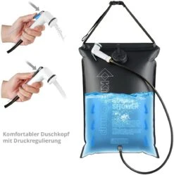 KingCamp Solar Shower Deluxe Campingdusche, Schwarz -Campingausrüstung 120316 0 2