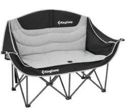 KingCamp Duo Deluxe Faltstuhl, Schwarz/hellgrau