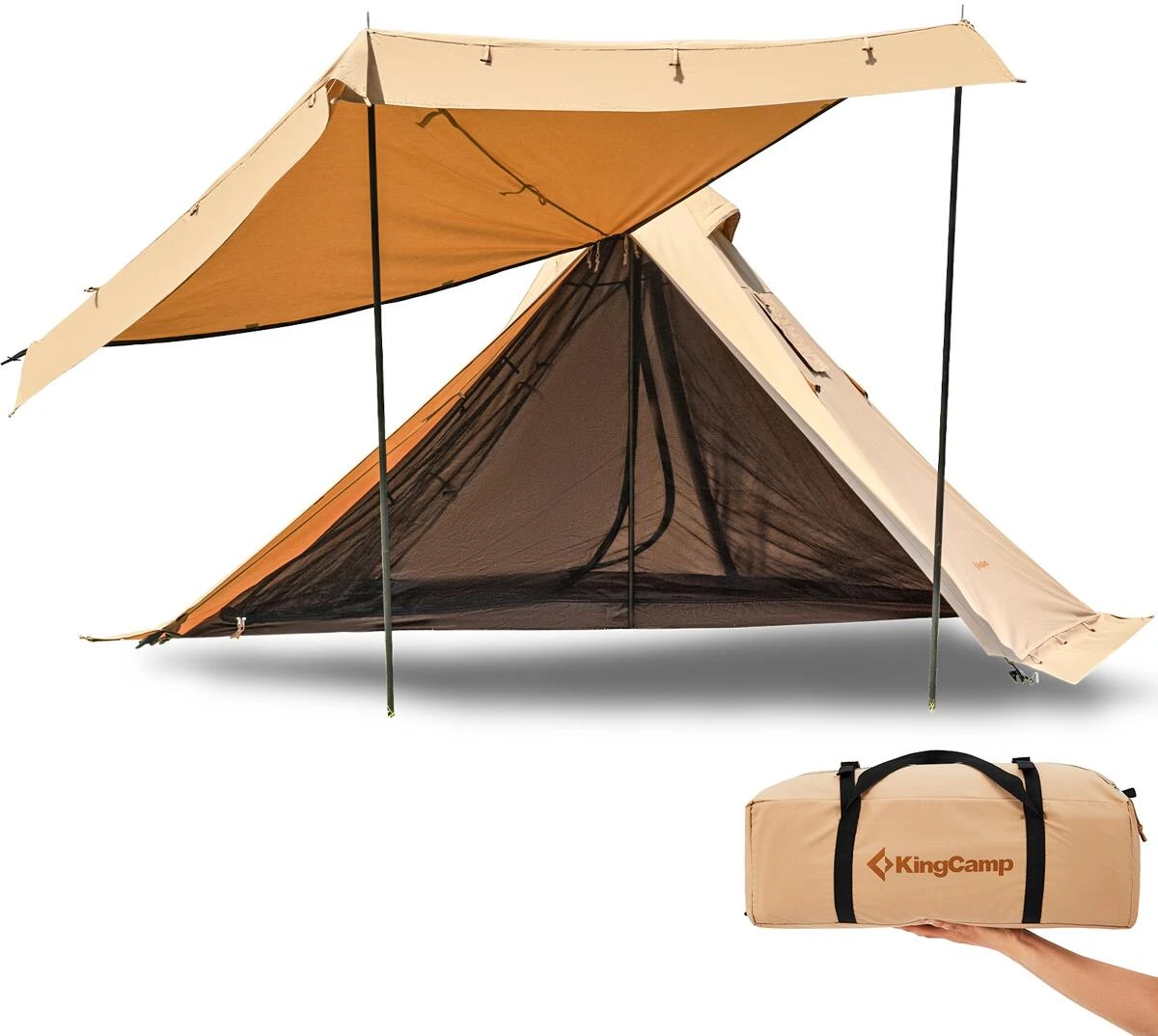 KingCamp Torino II Firstzelt, 1-2 Personen, Beige 3 KingCamp Torino II Firstzelt, 1-2 Personen, Beige