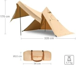KingCamp Torino II Firstzelt, 1-2 Personen, Beige 14 KingCamp Torino II Firstzelt, 1-2 Personen, Beige -Campingausrüstung 120470 0 1