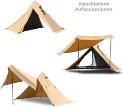 KingCamp Torino II Firstzelt, 1-2 Personen, Beige 15 KingCamp Torino II Firstzelt, 1-2 Personen, Beige -Campingausrüstung 120470 0 2