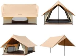 KingCamp Pinehouse ATRIUM 6 Firstzelt, 4 Personen, Beige -Campingausrüstung 120471 0 2