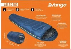 Vango Atlas 350 Mumienschlafsack, Blau -Campingausrüstung 120934 0 5