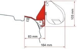 Easygoinc Adapter VW T5/6 Fiamma Markise F35pro/45s, KR+lR, Mit Reimo Multirail