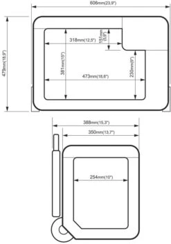 Yolco BCX40 CARBON Kompressor-Kühlbox, 12/24/230V, 40L,carbon-schwarz -Campingausrüstung 123274 0 11