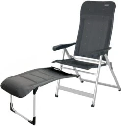 Crespo Deluxe AL/237-DL Campingstuhl Inkl. Beinauflage, Anthrazit - Camping Wagner Edition