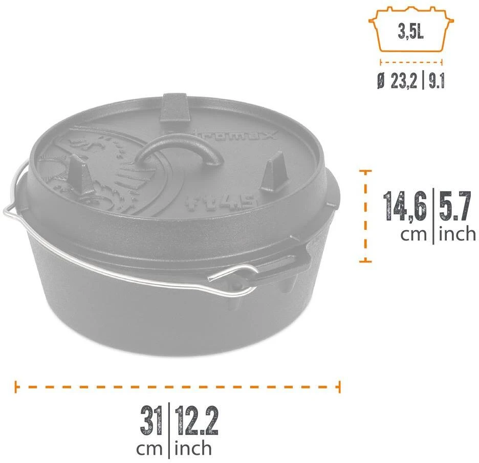 Petromax FT4.5-T Dutch Oven Set Inkl. Zubehör 5 Petromax FT4.5-T Dutch Oven Set Inkl. Zubehör – Bild 3