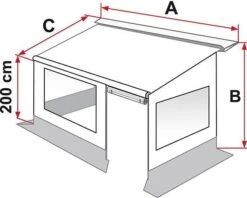 Fiamma Privacy Room CS Light XL Vorzelt -Campingausrüstung 264 5