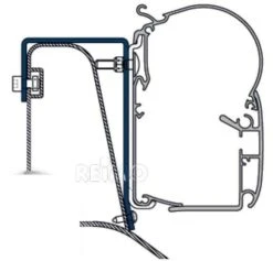 Dometic Perfect Wall (1100/1500) Adapter Für Fiat Ducato (H2) Ab Bj. 2006 Mit Roof Rail