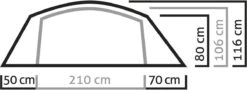 Salewa Sierra Leone II 2-Personen Halb-Geodätzelt, 330x140cm, Grau -Campingausrüstung 43321 5
