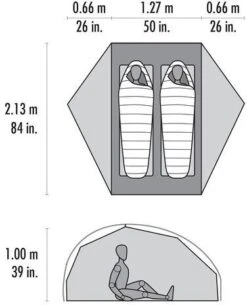 MSR FreeLite 2 Rucksackzelt, 2-Personen, 213x127cm -Campingausrüstung 5167 9