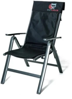 Outchair Stuhlauflage, Beheizbar, 120x42cm, Schwarz