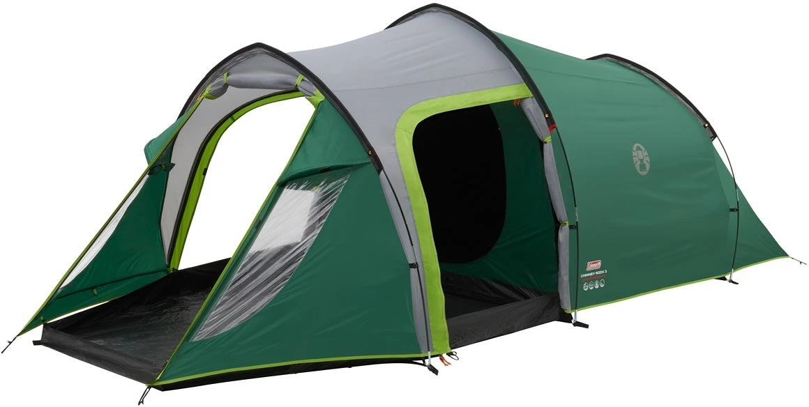 Coleman Chimney Rock 3 Plus Tunnelzelt, 3-Personen, 200x440cm, Grün/grau 3 Coleman Chimney Rock 3 Plus Tunnelzelt, 3-Personen, 200x440cm, Grün/grau
