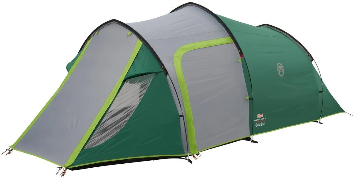 Coleman Chimney Rock 3 Plus Tunnelzelt, 3-Personen, 200x440cm, Grün/grau 4 Coleman Chimney Rock 3 Plus Tunnelzelt, 3-Personen, 200x440cm, Grün/grau – Bild 2