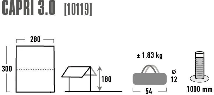 High Peak Capri 3.0 Sonnensegel, 300x280cm, Hellgrau/aluminium 4 High Peak Capri 3.0 Sonnensegel, 300x280cm, Hellgrau/aluminium – Bild 2
