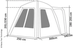 Reimo UniVan Air Heckzelt, 250x300cm -Campingausrüstung 60450 4