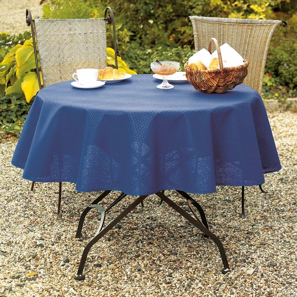 Friedola Milano Gartentischdecke, Halbrund, Indigio 4 Friedola Milano Gartentischdecke, Halbrund, Indigio – Bild 2