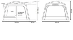 Outdoor Revolution Cayman Air Busvorzelt, 180-240cm, Freistehend -Campingausrüstung 62759 3