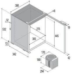 Vitrifrigo C42 Kompressor-Kühlschrank, 12/24V, 42L, Mit Gefrierfach -Campingausrüstung 6579 4