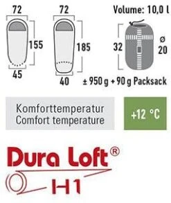 High Peak Tembo Vario Kinderschlafsack, 185x72cm, Zipper Links, Rot/blau -Campingausrüstung 67680 3