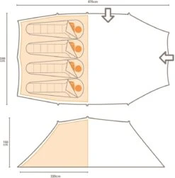 Regatta Vester 4 Tunnelzelt, 4-Personen, 470x280cm, Grün -Campingausrüstung 68147 5