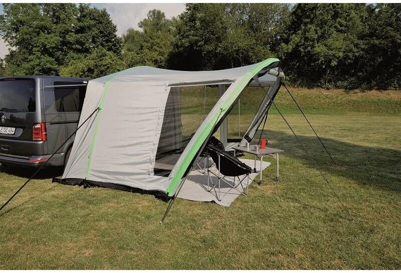 Herzog Air Travel II Busvorzelt 340x240cm, Hellgrau/grün 4 Herzog Air Travel II Busvorzelt 340x240cm, Hellgrau/grün – Bild 2