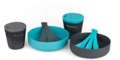 Sea To Summit DeltaLight Camp Set 2.2, 6-teilig(2 Becher, 2 Schüsseln, 2 Besteck Sets), Blau/grau