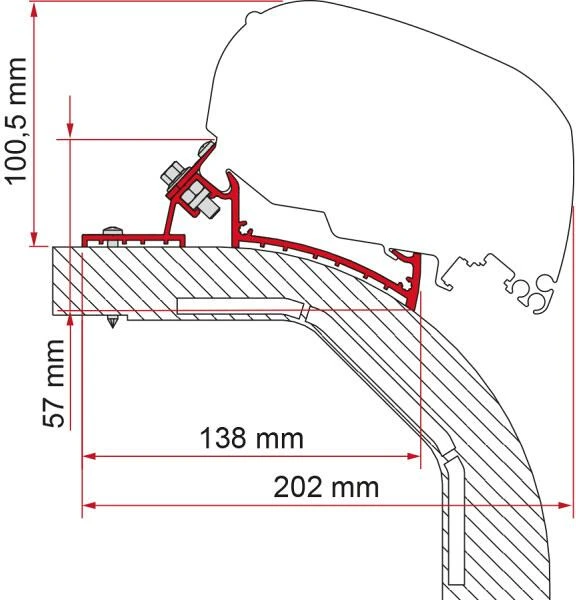 Fiamma F65/F80 Adapter Für Arca Mobilveta K-Yacht 3 Fiamma F65/F80 Adapter Für Arca Mobilveta K-Yacht