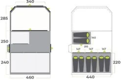 Zempire Aero TXL Pro Tunnelzelt, 8-Personen, 765x460cm, Grau -Campingausrüstung 71948 5