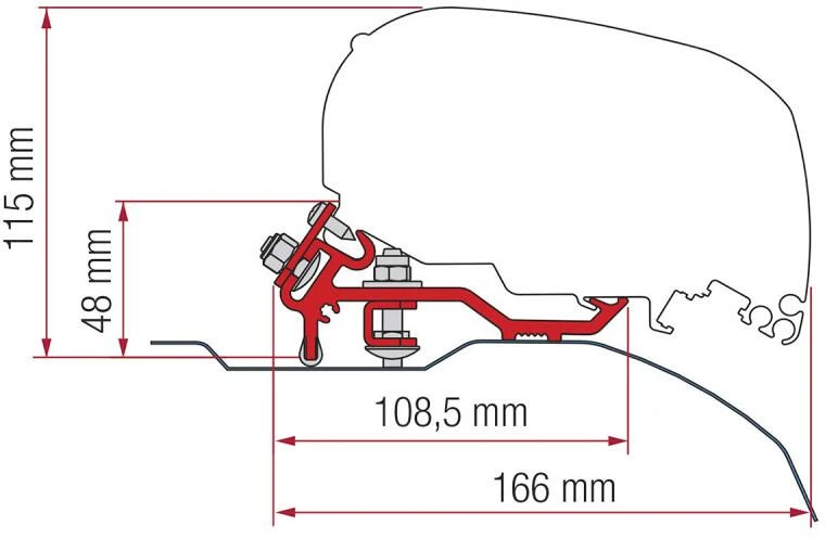 Fiamma F80 Adapter Für Fiat Ducato (High Roof H2/L4) Ab Bj. 2006 3 Fiamma F80 Adapter Für Fiat Ducato (High Roof H2/L4) Ab Bj. 2006